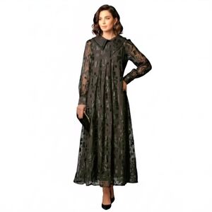 Avalea Embellished Trim Sheer Maxi Dress